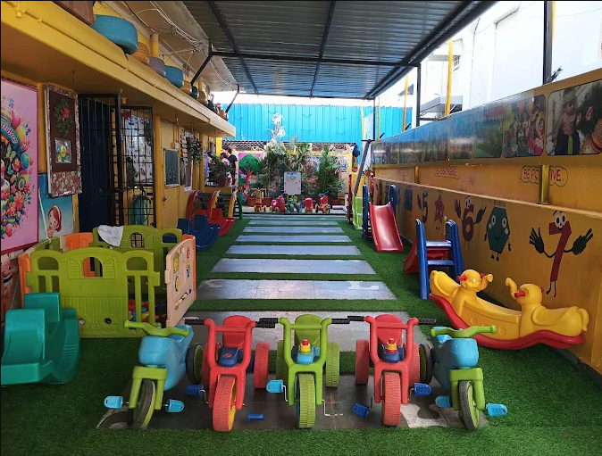 Colourful outdoor play area
